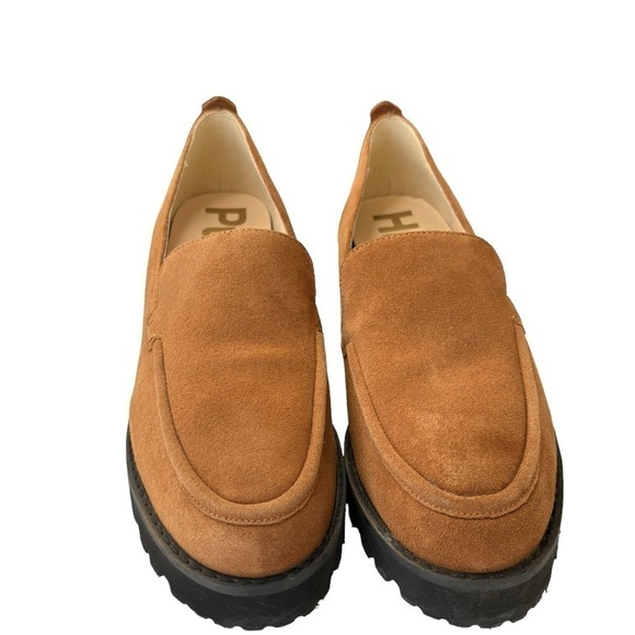 Hush Puppies Womens Lug Sole Loafers Carmel Water Resistant Suede Chunky Size 11 - Picture 5 of 12